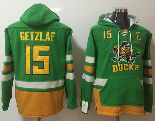 Ducks #15 Ryan Getzlaf Green Name & Number Pullover NHL Hoodie